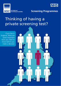 Thinking of having a private screening test? If you live in