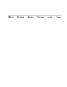 Marist College Report Writing using Focus