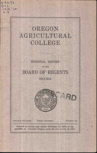 AGRICULTURAL COLLEGE OREGON BOARD OF REGENTS