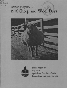 1976 Sheep and Wp61' Summary of Reports . . . May 1976
