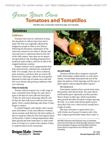 Grow Your Own Tomatoes and Tomatillos Tomatoes Cultivars
