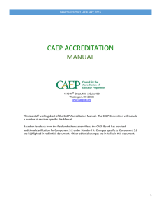 CAEP ACCREDITATION MANUAL