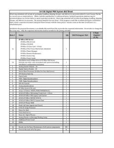 14-15E Digital PBX System Bid Sheet