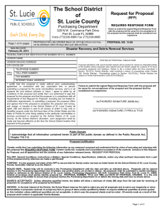 The School District of St. Lucie County Request for Proposal