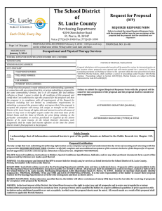 The School District of St. Lucie County Request for Proposal