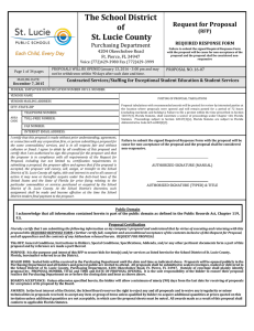 The School District of St. Lucie County Request for Proposal