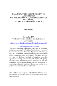 DEALING WITH POLITICAL FERMENT IN LATIN AMERICA: THE CENTER,