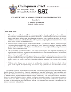 Colloquium Brief U.S. Army War College, Strategic Studies Institute