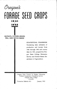 FORAGE SEED CROPS 1942 1941. Containing state estimates of