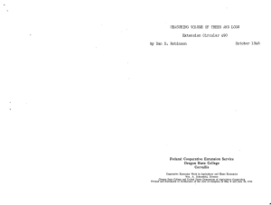 MEASURING VOLUME OF TREES MD LOGS Extension Circular 490 October 1946