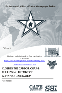CLOSING THE CANDOR CHASM: THE MISSING ELEMENT OF ARMY PROFESSIONALISM