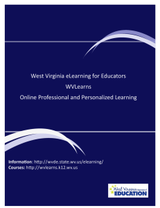 West Virginia eLearning for Educators WVLearns Online Professional and Personalized Learning