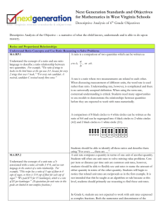 Next Generation Standards and Objectives for Mathematics in West Virginia Schools