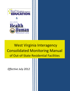 Consolidated Monitoring Manual of Out-of-State Residential Facilities Effective July 2012