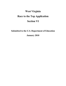 West Virginia Race to the Top Application Section VI