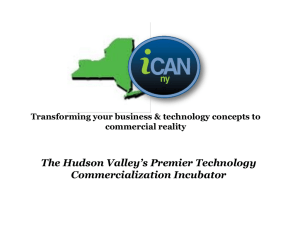 The Hudson Valley’s Premier Technology Commercialization Incubator commercial reality