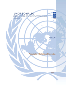 UNDP SOMALIA UNDOS Population Statistics of Somalia 1997