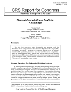 CRS Report for Congress Diamond-Related African Conflicts: A Fact Sheet