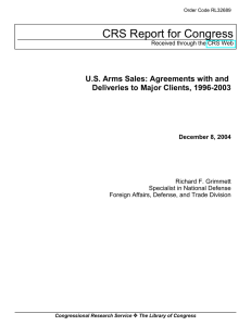 CRS Report for Congress U.S. Arms Sales: Agreements with and