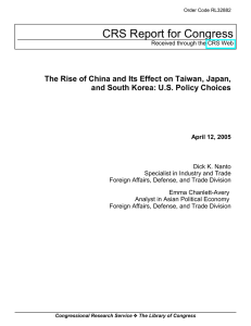 CRS Report for Congress and South Korea: U.S. Policy Choices