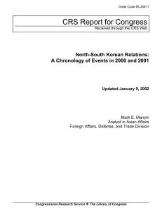 CRS Report for Congress North-South Korean Relations: Updated January 9, 2002
