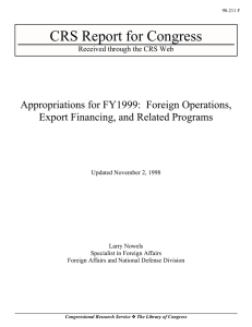 CRS Report for Congress Appropriations for FY1999:  Foreign Operations,