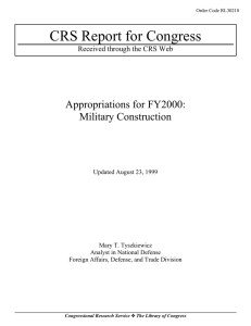 CRS Report for Congress Appropriations for FY2000: Military Construction