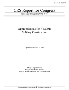 CRS Report for Congress Appropriations for FY2001: Military Construction