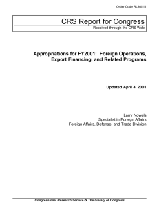 CRS Report for Congress Appropriations for FY2001:  Foreign Operations,