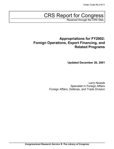 CRS Report for Congress Appropriations for FY2002: Foreign Operations, Export Financing, and