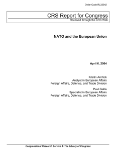 CRS Report for Congress NATO and the European Union