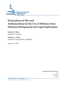 Declarations of War and Authorizations for the Use of Military Force: