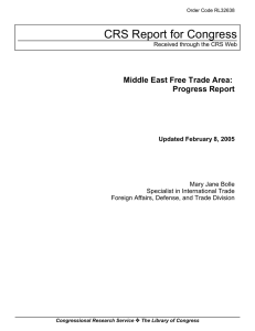CRS Report for Congress Middle East Free Trade Area: Progress Report