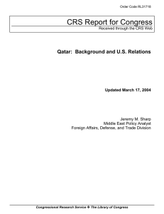 CRS Report for Congress Qatar:  Background and U.S. Relations