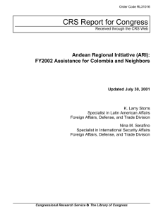 CRS Report for Congress Andean Regional Initiative (ARI):