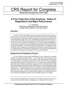 CRS Report for Congress Negotiations and Major Policy Issues
