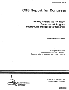 CRS Report for Congress Military Aircraft, the F/ -18E/F