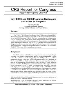 CRS Report for Congress Navy DD(X) and CG(X) Programs: Background