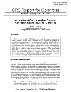 CRS Report for Congress Navy Network-Centric Warfare Concept: