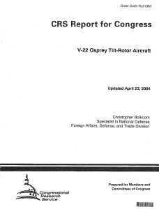 CRS Report for Congress V-22 Osprey Tilt-Rotor Aircraft