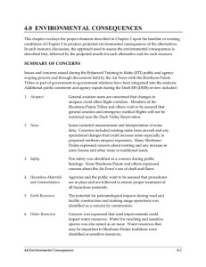 4.0  ENVIRONMENTAL CONSEQUENCES