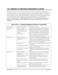 TY5  SUMMARY OF PROPOSED MANAGEMENT ACTIONS