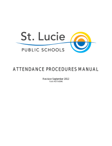 ATTENDANCE PROCEDURES MANUAL  Revision September 2012 Form # DTA0046