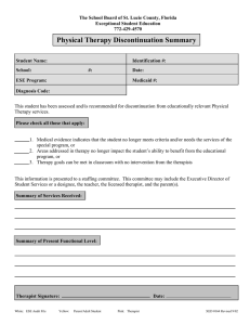 Physical Therapy Discontinuation Summary
