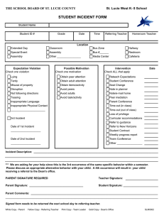 STUDENT INCIDENT FORM