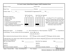 St. Lucie County School Board Support Staff Evaluation Form