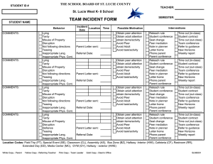 TEAM INCIDENT FORM THE SCHOOL BOARD OF ST. LUCIE COUNTY