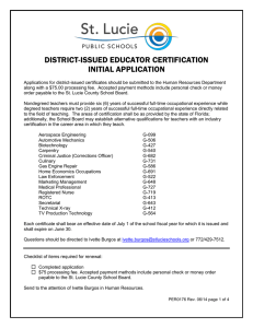 DISTRICT-ISSUED EDUCATOR CERTIFICATION INITIAL APPLICATION