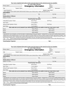 You must complete both sides of this card and return... St. Lucie Public Schools