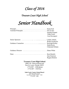 Senior Handbook Class of 2016  Treasure Coast High School